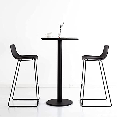 OOzie Ergonomischer Schreibtischstuhl, Küchentheke, Barhocker mit PP-Kissen und Metall-Eisenrahmen, 2er-Set, schwarzer Pub-Hohe-Sitz-Stuhl mit Fußstütze/Schwarz/75 cm (schwarz 75 cm) von OOzie