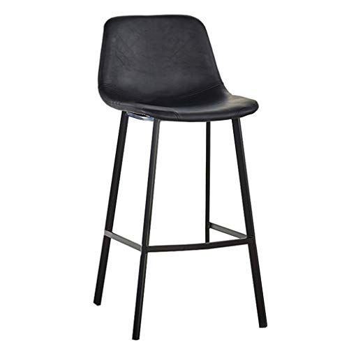 OOzie Furniture Pub-Hocker, Schwarze Barstühle, hoher Sitzhocker mit Fußstütze aus Metall außen (1 Stück), grau, Sitzhöhe: 65 cm von OOzie