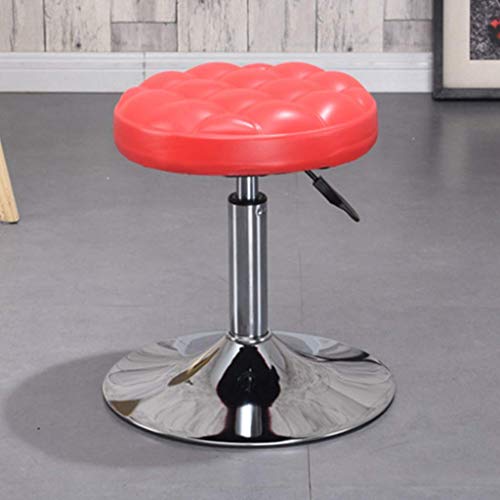 OOzie Möbel-Schreibtischstuhl, Drehhocker, höhenverstellbar, mit runder Lederpolsterung und Metallbasis, Farbauswahl für den Sitz, 40–55 cm, Barstühle/Braun (Rot) von OOzie