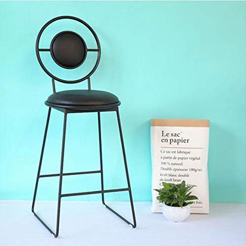 OOzie Möbel Schreibtischstuhl Bar Hochstuhl Goldener Schmiedeeisenrücken Hochhocker Minimalistischer Home Coffee Shop Vorderstuhl Barstühle/Schwarz/75 cm (Schwarz 55 cm) von OOzie