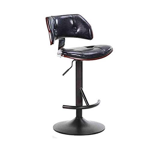 OOzie Möbel Schreibtischstuhl Barstuhl Metall Pu-Leder Stuhl Drehbarer Hochhocker Freizeit Barstuhl Hoher Barstuhl Schwarz Braun Weiß Stuhl/B (A) von OOzie