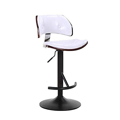 OOzie Möbel Schreibtischstuhl Barstuhl Metall Pu-Leder Stuhl Drehbarer Hochhocker Freizeit Barstuhl Hoher Barstuhl Schwarz Braun Weiß Stuhl/B (C) von OOzie