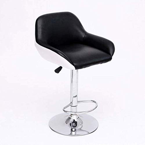 OOzie Möbel Schreibtischstuhl Home Einstellbare Drehung Barstühle Sitz, Theke Freizeit Metall Frühstück Hochhocker mit Rückenlehne für Pub Cafe Barstühle/Weiß (Schwarz) von OOzie