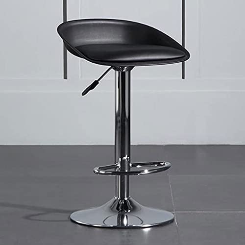 OOzie Möbel Schreibtischstuhl Home Verstellbarer drehbarer Barstuhlsitz, Kneipentheke Freizeit Metallhochhocker mit verchromter Fußstütze und Basis Barstühle/Orange (Schwarz) von OOzie