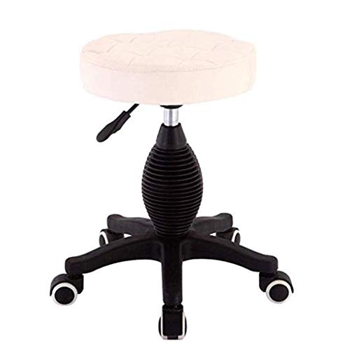 OOzie Möbel Schreibtischstuhl Kaffee Bar Sessellift Stuhl Verdickungskissen Barber Bar Drehstuhl Höhe 43-55 cm Verstellbares Sitzkissen/Blau (Weiß) von OOzie