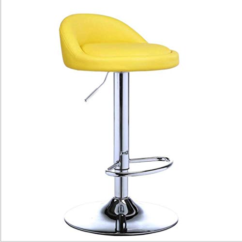 OOzie Möbel Schreibtischstuhl Kaffee Bar Stuhl Drehbarer Eisensitz Rückenlehne Hebestuhl Hochstuhl Lederkissen kann 20 cm angehoben Werden/Rot (Gelb) von OOzie