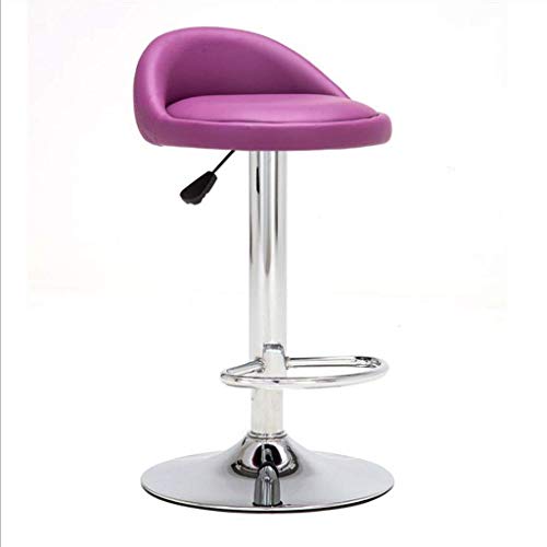 OOzie Möbel Schreibtischstuhl Kaffee Bar Stuhl Drehbarer Eisensitz Rückenlehne Hebestuhl Hochstuhl Lederkissen kann 20 cm angehoben Werden/Rot (Lila) von OOzie