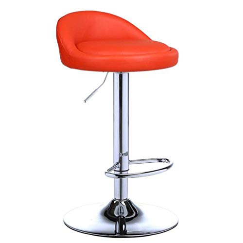 OOzie Möbel Schreibtischstuhl Kaffee Bar Stuhl Drehbarer Eisensitz Rückenlehne Hebestuhl Hochstuhl Lederkissen kann 20 cm angehoben Werden/Rot (Rot) von OOzie