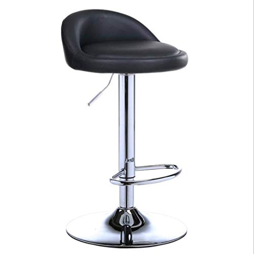OOzie Möbel Schreibtischstuhl Kaffee Bar Stuhl Drehbarer Eisensitz Rückenlehne Hebestuhl Hochstuhl Lederkissen kann 20 cm angehoben Werden/Rot (Schwarz) von OOzie