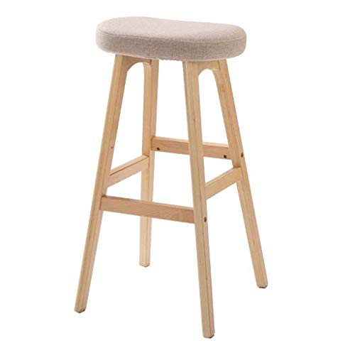 OOzie Möbel Schreibtischstuhl Küchenstühle Massivholz Rezeption Barstühle Sitz, Theke Freizeit Kunstleder Hohe Hocker/Blau (Beige) von OOzie