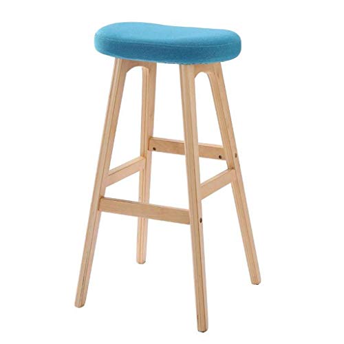 OOzie Möbel Schreibtischstuhl Küchenstühle Massivholz Rezeption Barstühle Sitz, Theke Freizeit Kunstleder Hohe Hocker/Blau (Blau) von OOzie