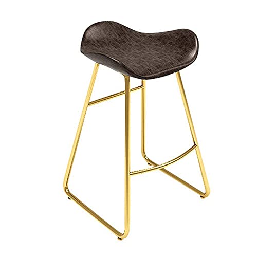 OOzie Möbel Schreibtischstuhl Leder Braun Küchenstühle Metallbeine für Frühstücksbar Theke Küche und Zuhause/Sitzhöhe 70 cm (Sitzhöhe 60 cm) von OOzie