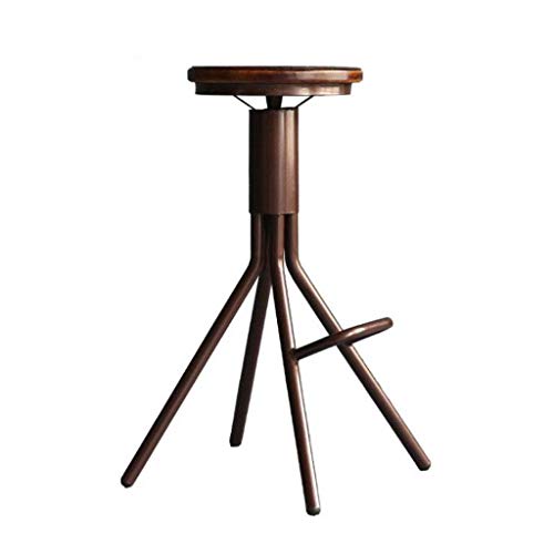 OOzie Möbel Schreibtischstuhl Massivholz Schmiedeeisen Kann angehoben Werden Bar Cafe Home Runder Hochhocker Barstühle/Bronzefarbe (Bronzefarbe) von OOzie