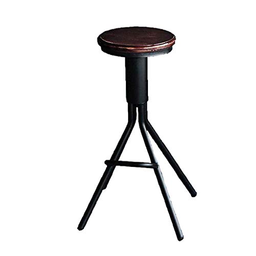 OOzie Möbel Schreibtischstuhl Massivholz Schmiedeeisen kann angehoben Werden Bar Cafe Home Runder Hochhocker Barstühle/Bronzefarbe (Mattschwarz) von OOzie