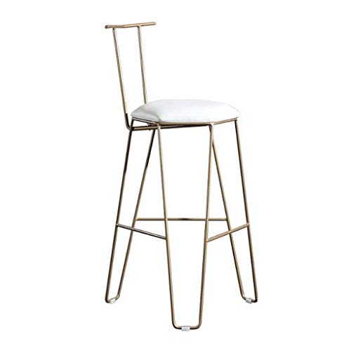 OOzie Möbel Schreibtischstuhl Pub Theke Schmiedeeisen Barstühle, Freizeit Gold Hohe Hocker mit Rückenlehne Barstühle/Weiß (Weiß) von OOzie
