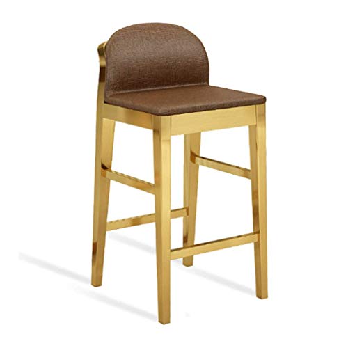 OOzie Möbel Schreibtischstuhl Rezeption Edelstahl Barstühle mit Rückenlehne, Theke Freizeit Kunstleder Hohe Hocker/Braun gestreift (Brown Tree Te*ture) von OOzie