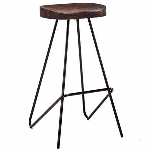OOzie Möbel Schreibtischstuhl Schmiedeeisen Holz Bar Café Rezeption Designer Hoher Fuß Lässiger Metallfußhocker/Gelb/a (Schwarz a) von OOzie