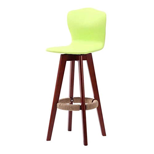 OOzie Möbel Schreibtischstuhl Theke Holz Rotation Barstühle Sitz mit Rückenlehne, Freizeit Kunstleder Frühstück Hochhocker/Orange (Grün) von OOzie