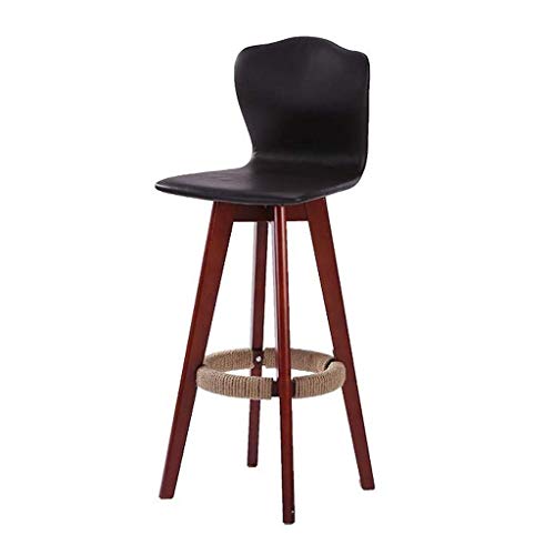 OOzie Möbel Schreibtischstuhl Theke Holz Rotation Barstühle Sitz mit Rückenlehne, Freizeit Kunstleder Frühstück Hochhocker/Orange (Schwarz) von OOzie