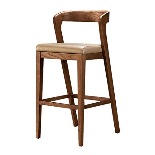 OOzie Möbel Schreibtischstuhl Theke Massivholz Barstühle Sitz mit Rückenlehne, Freizeit Kunstleder Hohe Hocker/C (A Einheitsgröße) von OOzie