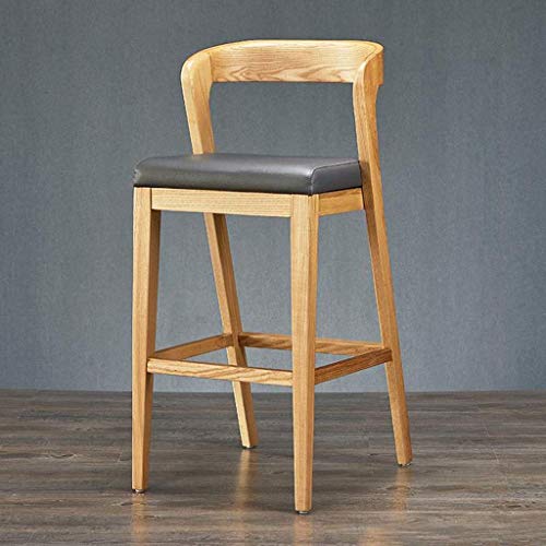 OOzie Möbel Schreibtischstuhl Theke Massivholz Barstühle Sitz mit Rückenlehne, Freizeit Kunstleder Hohe Hocker/C (C Einheitsgröße) von OOzie