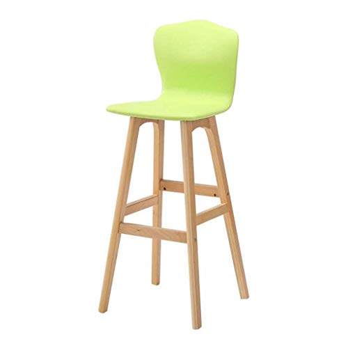OOzie Möbel Schreibtischstuhl Theke Massivholz Barstühle Sitz mit Rückenlehne, Pub Kunstleder Freizeit Hohe Hocker/Orange (Grün) von OOzie