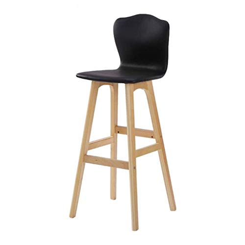 OOzie Möbel Schreibtischstuhl Theke Massivholz Barstühle Sitz mit Rückenlehne, Pub Kunstleder Freizeit Hohe Hocker/Orange (Schwarz) von OOzie