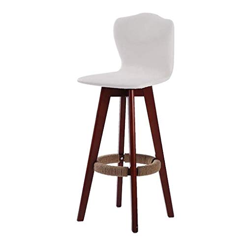 OOzie Möbel Schreibtischstuhl Theke Massivholz Rotation Barstühle Sitz mit Rückenlehne, Freizeit Kunstleder Frühstück Hochhocker/Schwarz (Weiß) von OOzie