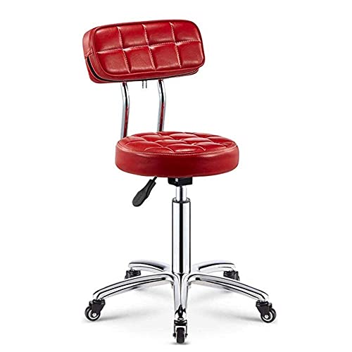 OOzie Möbel-Schreibtischstuhl mit Rückenlehne, höhenverstellbar, 360° drehbar, Küchenhocker für Frühstücksbar, Theke, Küche und Zuhause, max. 200 kg, Rosa (rot) von OOzie