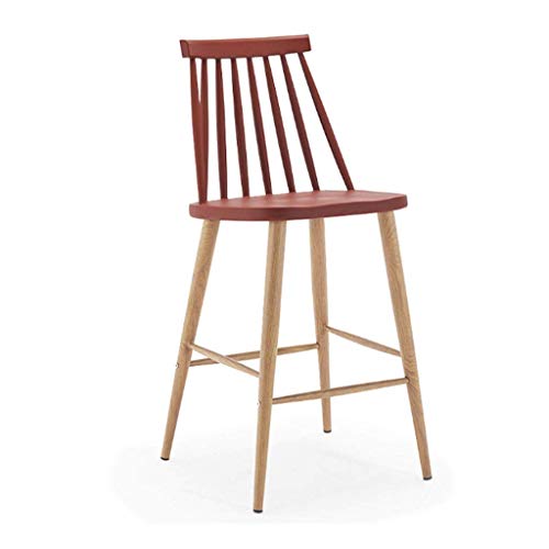 OOzie Schreibtischstuhl, Massivholz, verdickter Barstuhl-Sitz, Theke, Freizeit, hohe Hocker mit Rückenlehne, für Küche, Pub, Café, Zuhause, Gartenmöbel/Blau (Weinrot) von OOzie