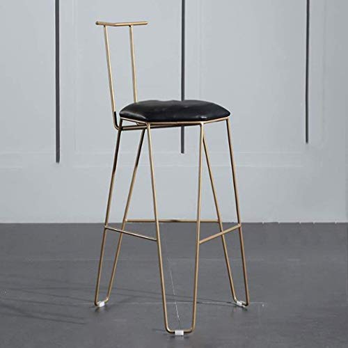OOzie Schreibtischstuhl, schmiedeeiserne Theken-Barstühle mit Rückenlehne, Freizeit-Gold-Hohe Hocker für Zuhause, Küche, Pub, Café, Zuhause, Gartenmöbel/Weiß (Schwarz) von OOzie
