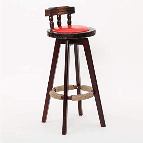OOzie Schreibtischstuhl aus massivem Holz, Retro-Barstuhl mit Gegendrehung, Sitz, Café, Pub, Kunstleder, Freizeit, hohe Hocker mit Rückenlehne, für Zuhause, Gartenmöbel/K Grün (Rot) von OOzie