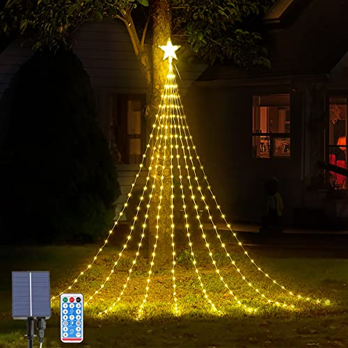 Solar Lichterketten für Außen Wasserdicht, 2M x 9 Stränge 8 Modi LED Lichterkette Weihnachtsbaum Solar, Outdoor Dekorative Solar Lichterketten aus Kupferdraht für Garten, Party, Hochzeitsdekoration von OPAHUTER