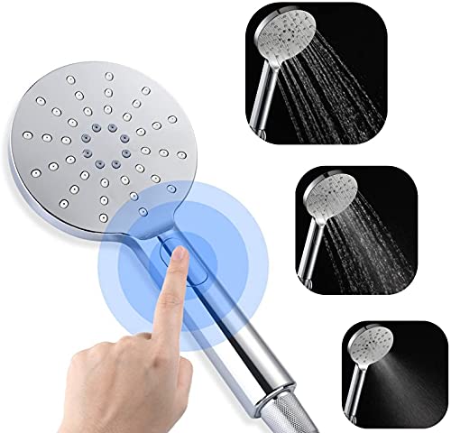 OPDUO Duschkopf Regendusche, Handbrause Duschkopf Gross, Wassersparender Duschkopf Hochdruck,Duschkopf mit 3 Strahlarten, Control-Taste,Brausekopf,Brause,Rainshower,Duschbrause Handbrause,Chrom von OPDUO