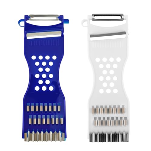 2 Stück Gemüseschäler, 6-in-1 Multifunktions Sparschäler, Obstschäler & Gemüseschäler, Zwiebelschneider, Küchenhobel, Vegetable Chopper Dicer, Julienne, Für Rechts- und Linkshänder,(Weiß und Blau) 2 Stück Gemüseschäler, 6-in-1 Multifunktions Sparschäler, Obstschäler & Gemüseschäler, Zwiebelschneider, Küchenhobel, Vegetable Chopper Dicer, Julienne, Für Rechts- und Linkshänder,(Weiß und Blau) von OPEIXSAYKOC