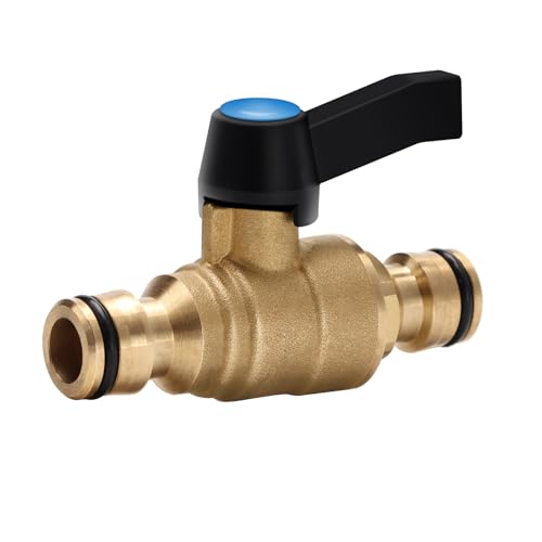 OPERMAXER Kupplung mit Regulierventil：Schlauchverbinder mit Absperrventil, Universal Massiv Messing Ventil für Steuerventile, die den Wasserdurchfluss stufenlos regeln und absperren von OPERMAXER