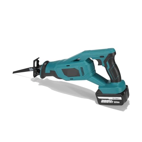 1500W 288VF Akku-Säbelsäge, elektrisches Metall-/Holz-Schneidwerkzeug for 18-V-Akku mit Klingen, 1/2-teiliger Li-Ionen-Akku Für Heimwerker(2 battery) von OPFVUJIKX