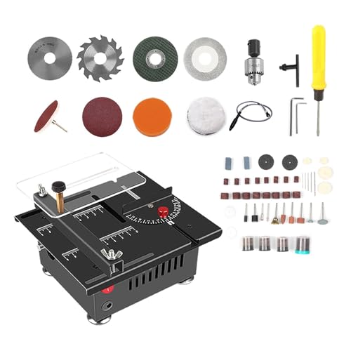 24V 100W Tischkreissäge Desktop Elektrische Säge Cutter Geschwindigkeit Winkel Hebbare Klinge Cutter for Holz Kunststoff Einstellbar Nicht einstellbar Für Heimwerker(Non-Liftable Blade 2) von OPFVUJIKX