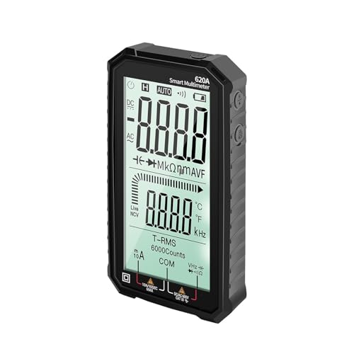 620A Digital Smart Multimeter Transistor Tester 6000 Zählt True RMS Auto Elektrische Kapazität Meter Temperatur Widerstand Für Heimwerker(Black) von OPFVUJIKX