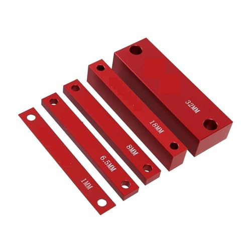 DIKKAC Messblock-Set, 15-teilig, metrische Setup-Blöcke, Höhenmesser-Set, Präzisions-Aluminium-Setup-Stangen für Oberfräse und Tischsägen-Zubehör, 1/16 Zoll Holzbearbeitung für Präzisionskalibrierung von OPFVUJIKX