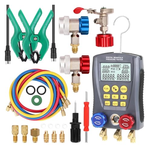 Druckmessgerät Kältetechnik Digital Vakuum Druck Verteiler Tester Verteiler Meter HVAC Temperatur Tester Für Heimwerker Druckmessgerät Kältetechnik Digital Vakuum Druck Verteiler Tester Verteiler Meter HVAC Temperatur Tester Für Heimwerker von OPFVUJIKX