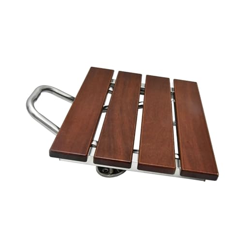 Duschklappsitz aus Massivholz, Badewannen-/Duschwandstuhl, Badezimmerhocker, an der Wand montierter Duschsitz for den Haushalt (38 x 33,8 cm) Für Heimwerker von OPFVUJIKX