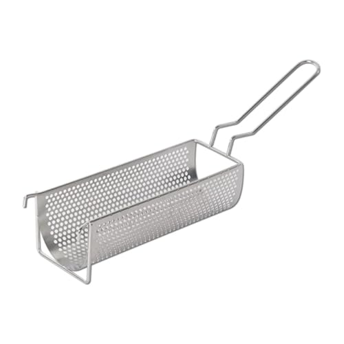 Manuelle Pommes-frites-Maschine aus Edelstahl, 30 cm, Kartoffelstreifen-Maschine, frittierte Chips-Quetscher-Extruder, 12 Löcher Für Heimwerker(Fried Basket) von OPFVUJIKX