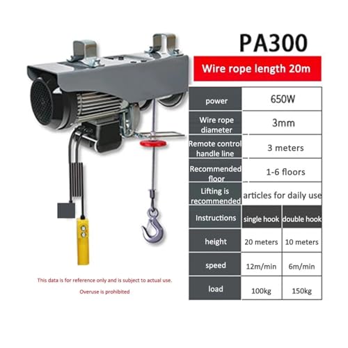 Micro Elektrische Hoist Kran Haushalt Kleine Lift Hoist 1 Ton/0,5 T Winde Dekoration Kran Für Heimwerker(20M) von OPFVUJIKX