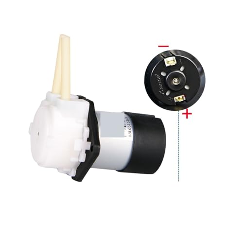 OPFVUJIKX KPP Schlauchpumpe 12 V 24 V 6 V Motor Selbstansaugende Pumpe Mit Silikon Schlauch Labor Dosierung Pumpe Für flüssige Paste(S02,6V Straight) von OPFVUJIKX