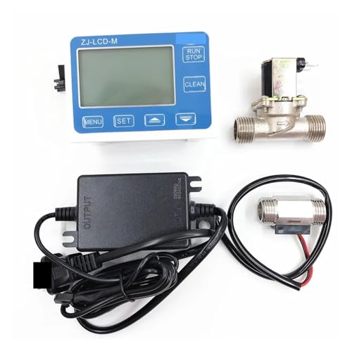 OPFVUJIKX Quantitativer Regler ZJ-LCD-M Messgerät + 1/2" Durchflusssensor + Ventil + Stromversorgung for die Messung von Wasserflüssigkeiten(Not NTC) von OPFVUJIKX