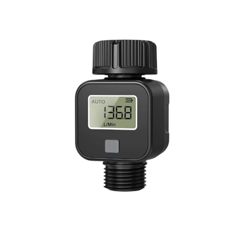 OPFVUJIKX SGS04 Digitaler Wasserdurchflussmesser LCD-Gartenschlauch Inline-Durchflussmesser 0,5‑8Bar Batteriebetriebener Wasserverbrauchsmonitor(G3-4-14-BSP) von OPFVUJIKX