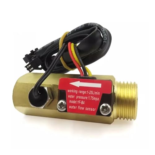 OPFVUJIKX Wasserdurchflusssensor aus reinem Kupfer, Hall-Durchflussmesser, Turbinendurchflusssensor, Hall-Wasserdurchflusssensor, Kupferdurchflusssensor(YF-B4) von OPFVUJIKX