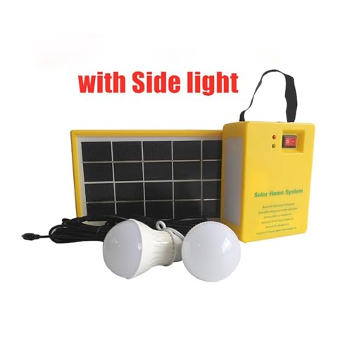 Solarstrom-Panel-Generator-Heimsystem-Kit mit 3 LED-Birnen, Solarlampe, Notlicht, 4 Köpfe, USB-Aufladung for den Garten im Freien Für Heimwerker(3.5W-2Bulb) von OPFVUJIKX