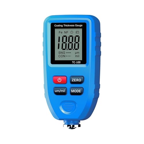 TC100 Beschichtungsdickenmessgerät 0,1 Mikron/0-1300 Autolack-Filmdickenprüfgerät Mess-FE/NFE-Lackwerkzeug Für Heimwerker(Blue) von OPFVUJIKX
